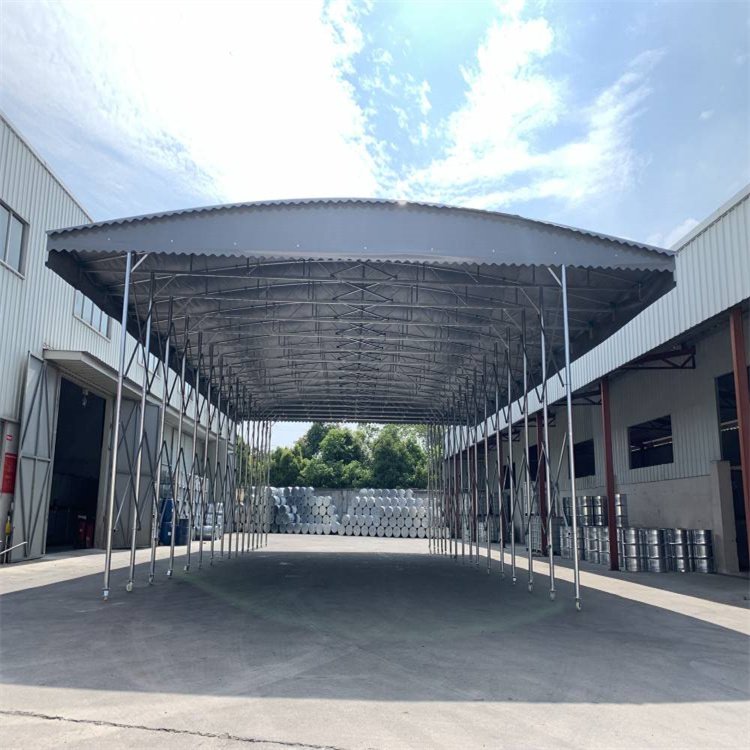 电动推拉棚大型户外移动伸缩遮雨棚活动工厂仓库雨蓬pvc停车帐篷