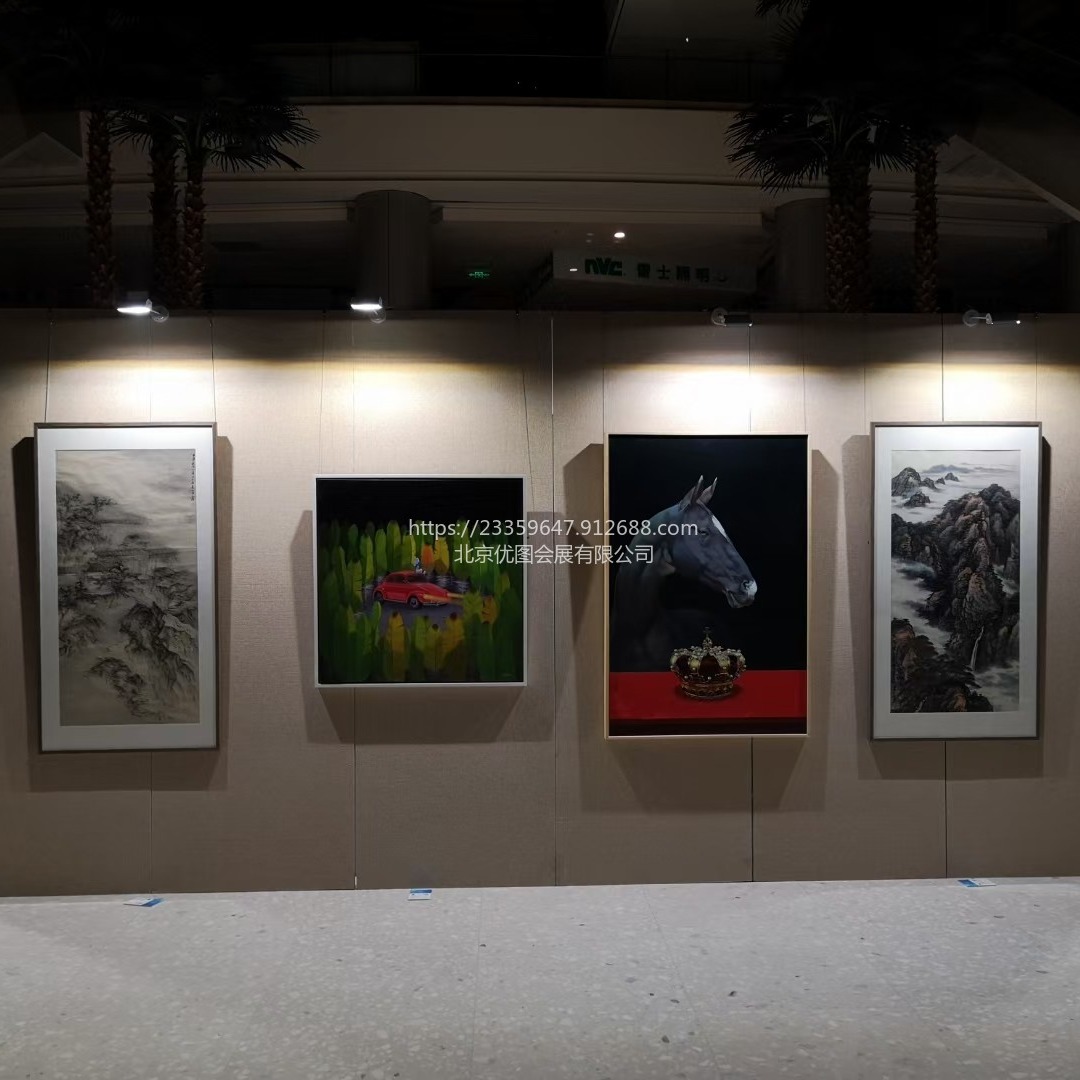 北京博物馆美术馆展览展墙挂画吊画铝合金展板板墙无缝展板铝合金框架租赁销售