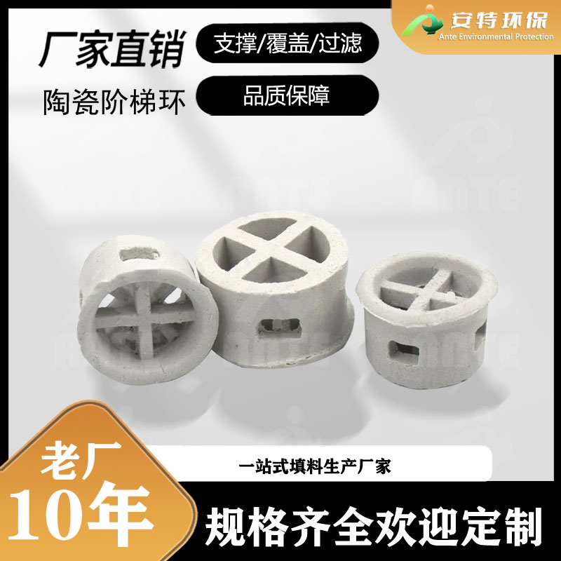 安特环保 陶瓷阶梯环 76mm直径 陶瓷散堆填料 现货速发