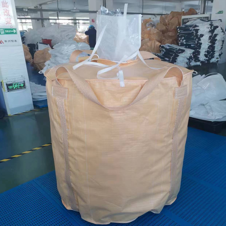信泰包装φ110*105 圆桶兜底袋可封口黄色编织吨包袋 防潮耐磨