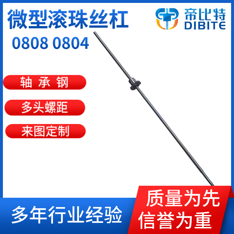 微型滚珠丝杠0802 0804 0805 0808 冷轧研磨可定轴端