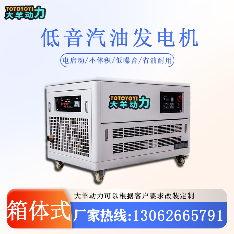 严寒地区用20KW汽油发电机 电启动箱体式