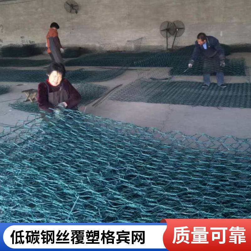 覆塑格宾网箱 防锈石笼网 河道生态治理固滨笼 防洪防汛钢丝网