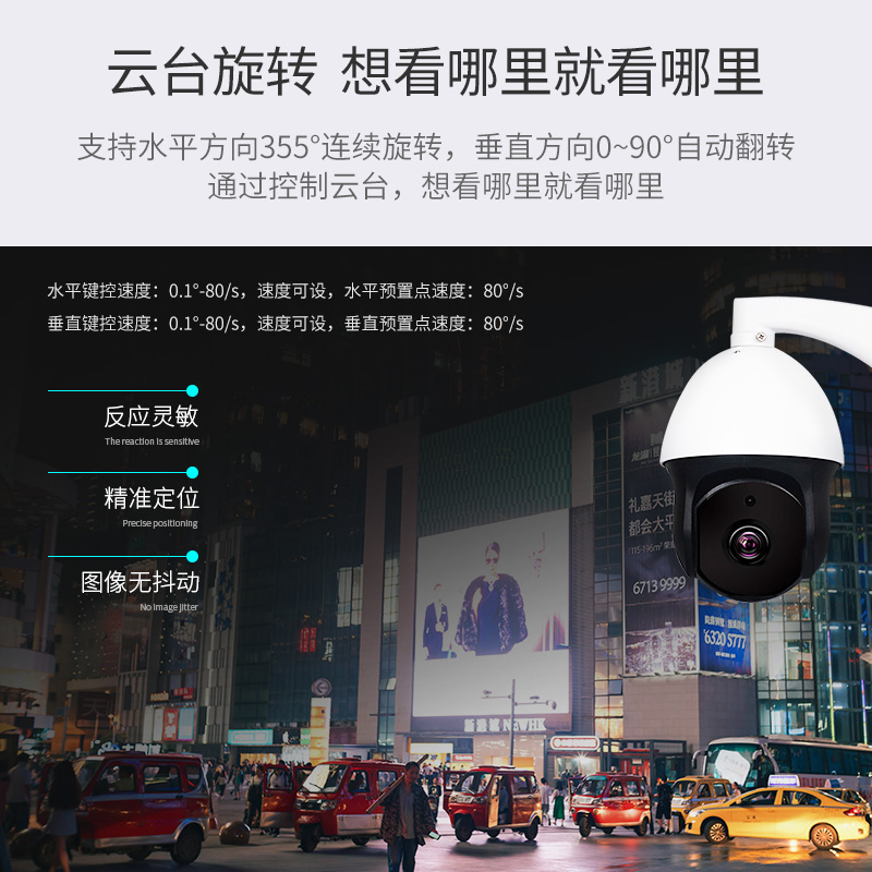 6寸高速大球机20倍光学变焦监控摄像头室外高清夜视自动旋转