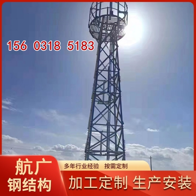 四柱角钢避雷塔 楼顶装饰钢结构接闪杆高层建筑防雷GH钢管杆避雷塔