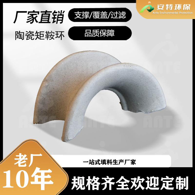 安特环保陶瓷矩鞍环 冷却塔马鞍环 25/38/50/76mm散堆填料