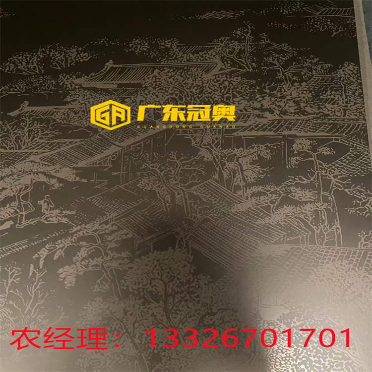 酒店大堂不锈钢腐蚀清明上河图背景画