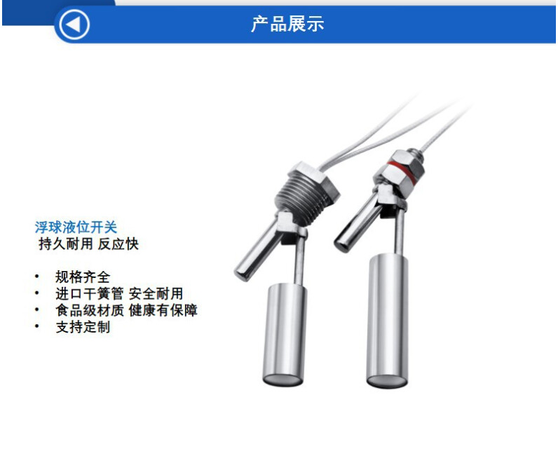 不锈钢液位开关 浮球开关 水位探测器 浮子开关 液位传感器 侧装