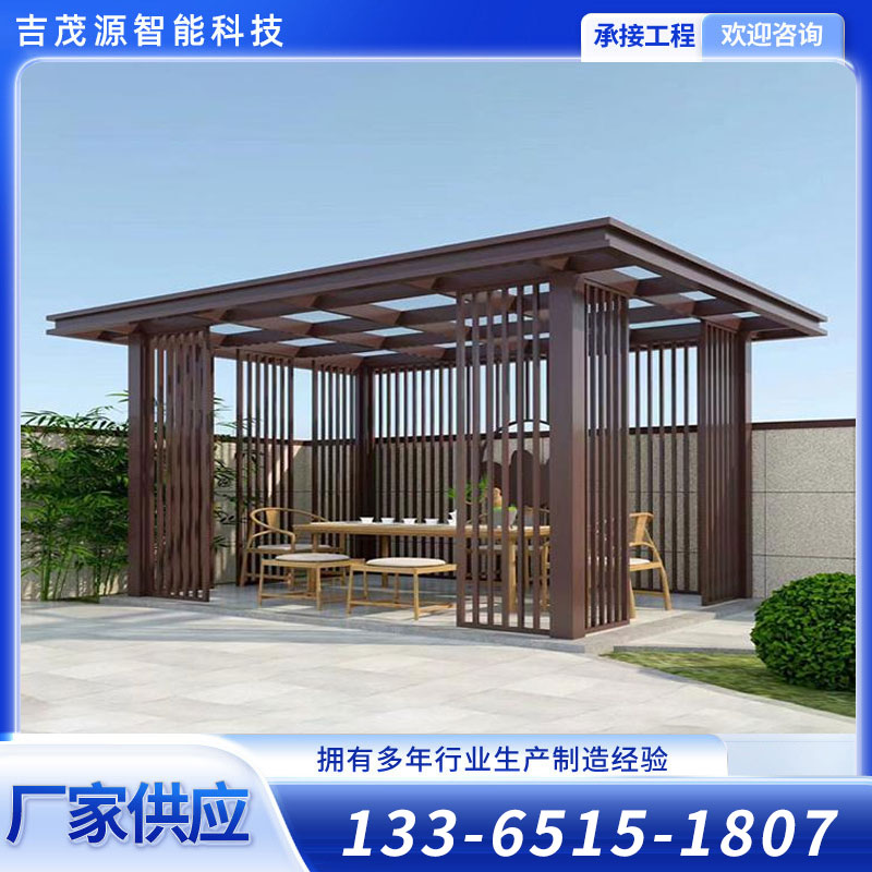 实力厂家直供户外异形钢结构凉亭园林景观长廊金属不锈钢廊架雕塑