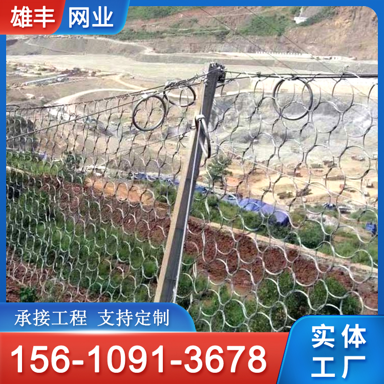 边坡防护网 拦石网 安全网 钢丝绳网 被动山体护坡滑坡柔性固土网 雄丰