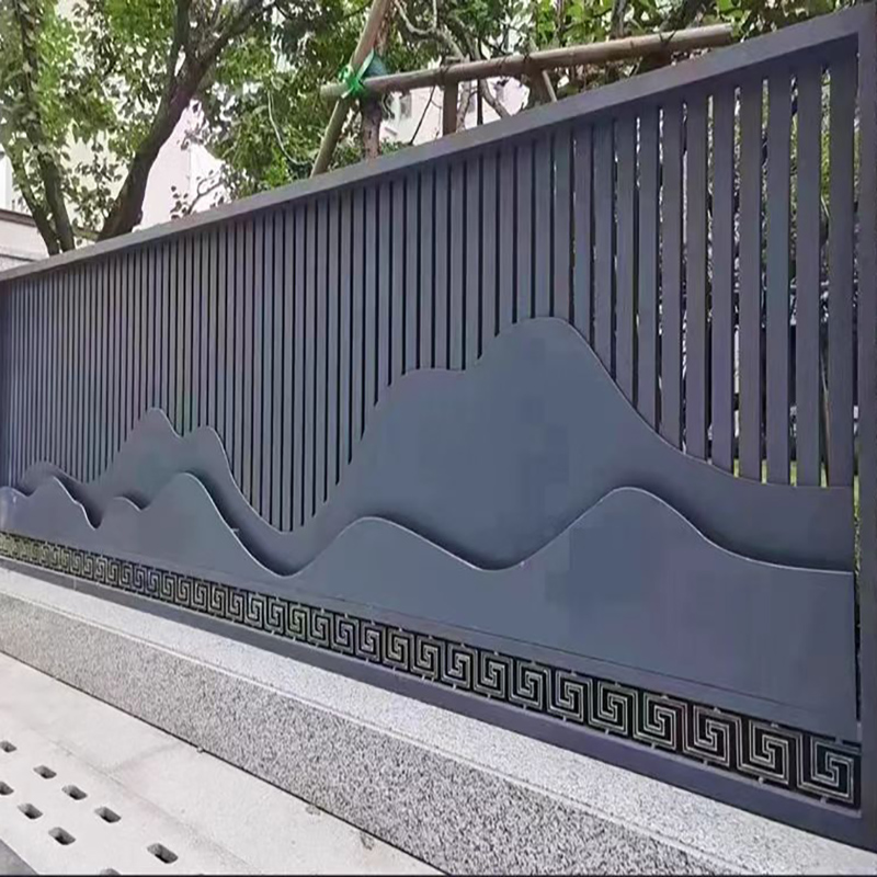 别墅庭院铝合金雕刻屏风 仿铜铝浮雕景墙 图案多样 可按需定制