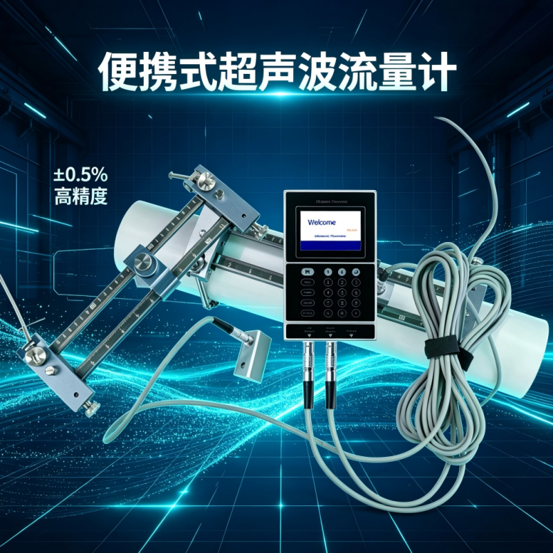 便携式超声波流量计 外夹式传感测量液体流量