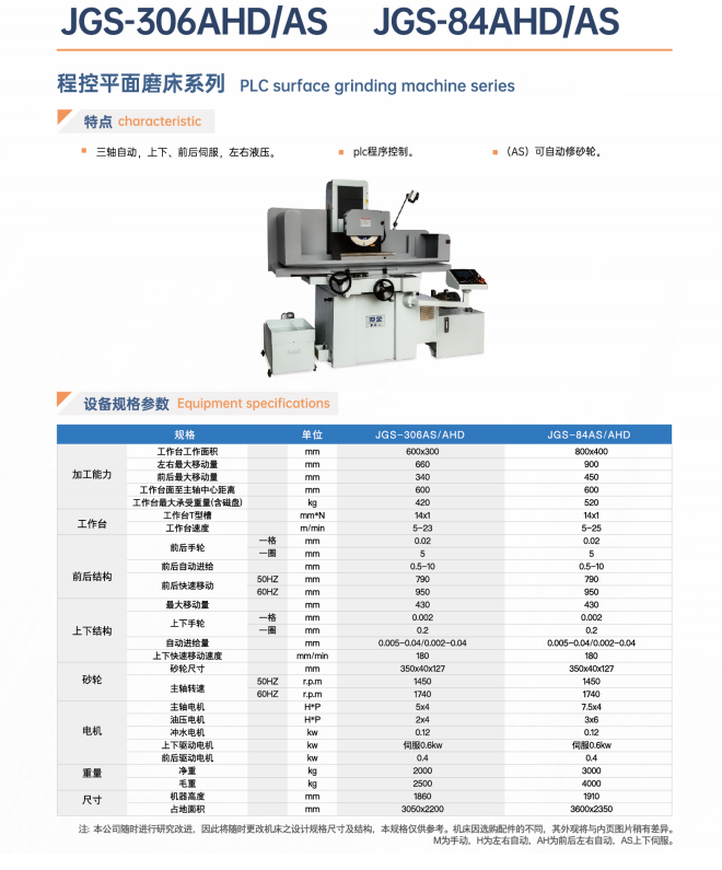 仲全程控平面磨床JGS-7130AHD大水磨机床