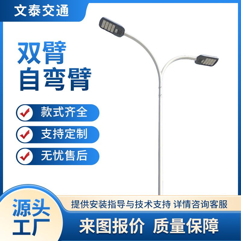 双臂路灯自弯臂路灯 市政公路道路照明 厂家来图定制
