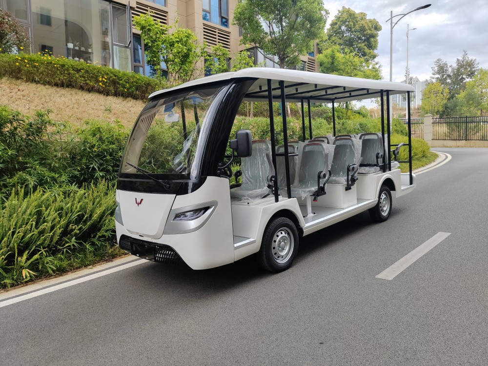 五菱14座电动观光车 景区旅游电动游览车 公园厂区接驳新能源车