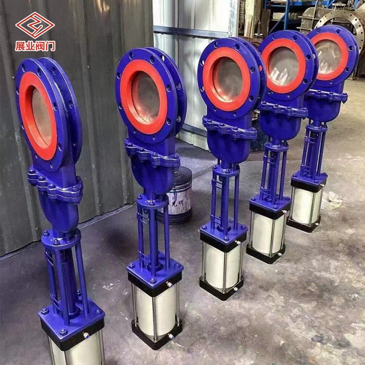 气动衬聚氨酯刀闸阀 衬聚氨酯阀门 手动刀型闸阀