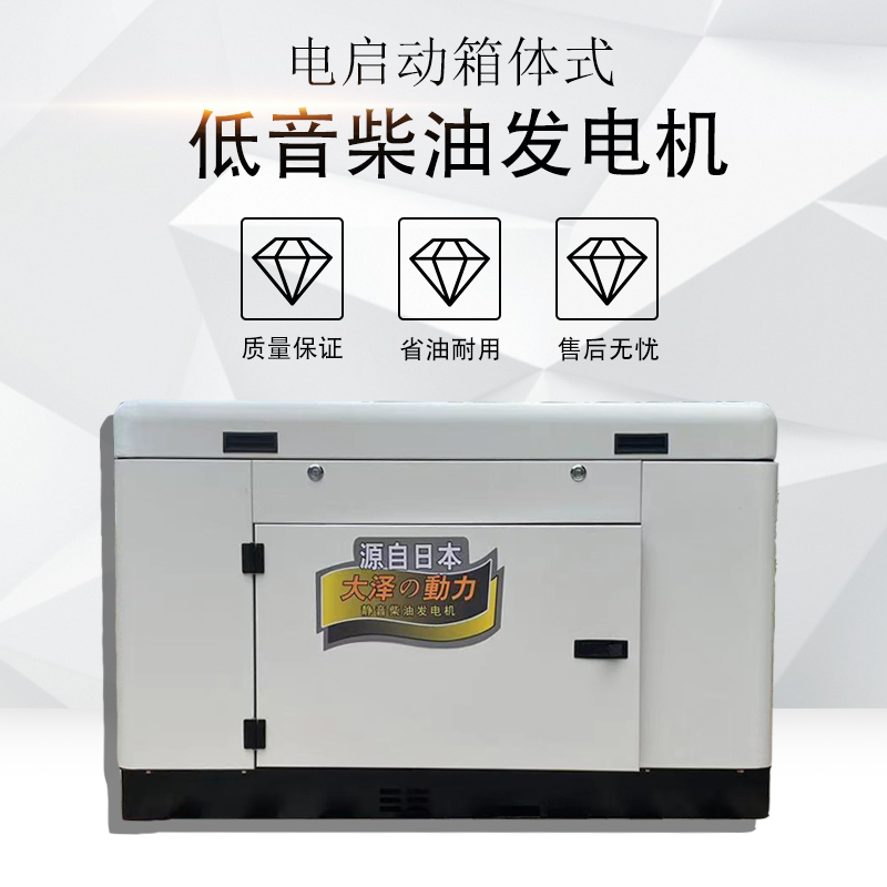 日系品牌大泽动力 10KW静音箱体式柴油发电机 中日合资 省油耐造 体积小噪音低 备用电源 招投标专用 性价比高