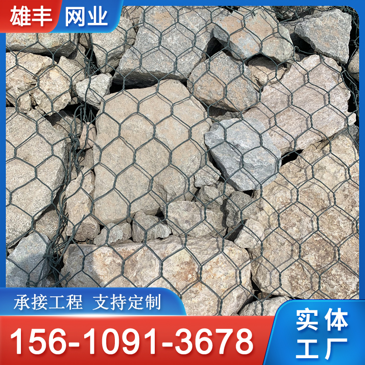 镀锌包塑格宾网 河道挡墙石笼网 铅丝防护网 堤岸加固防洪 雄丰