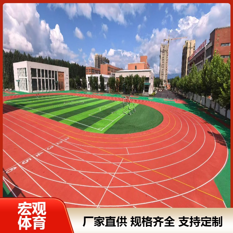 宏太体育 学校操场透气性塑胶跑道 跑道材料生产厂家