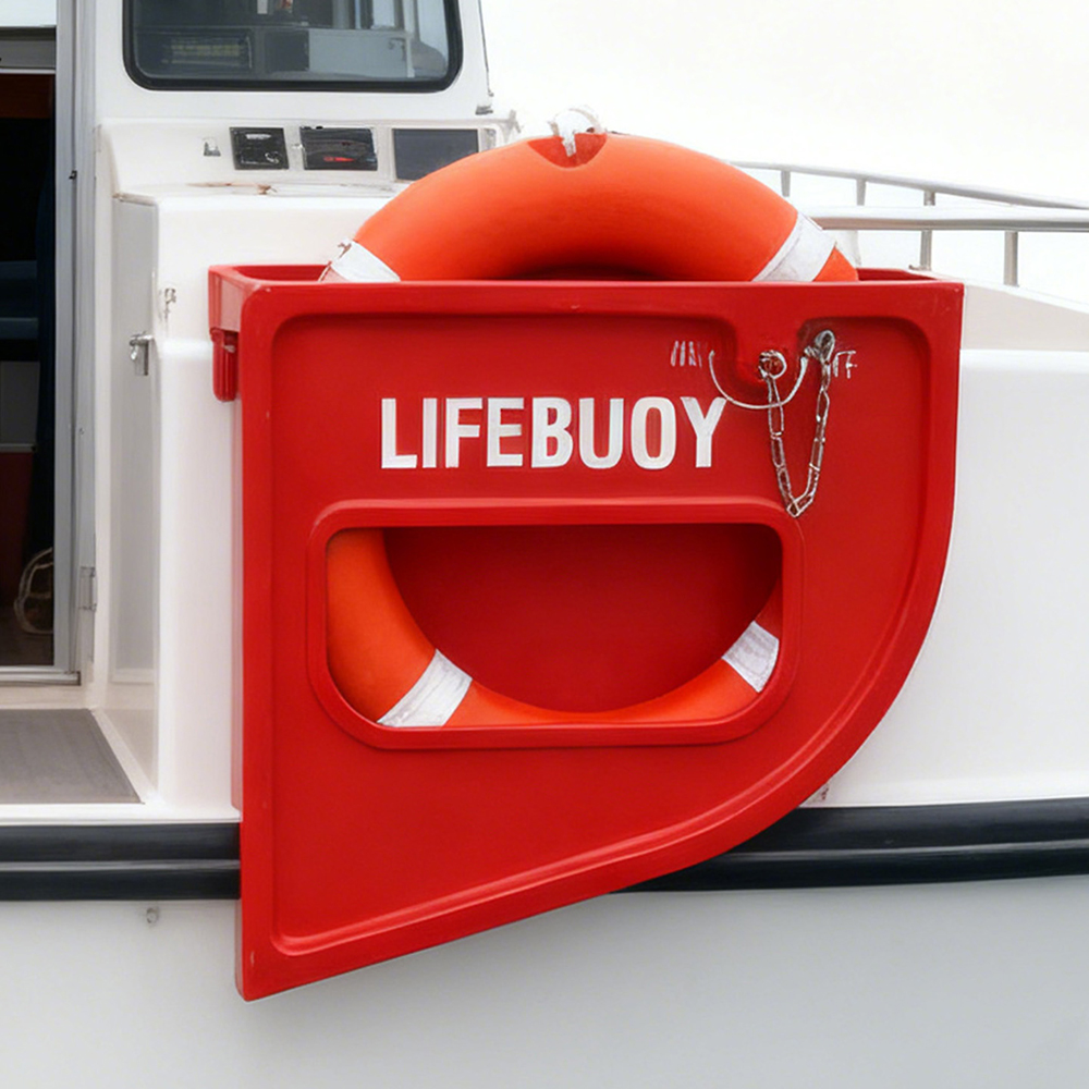 救生圈固定支架 安全警示标识防溺水安全设备固定架 带锁救生圈挂架