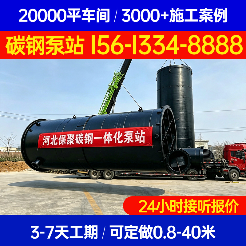 碳钢一体化预制泵站，加厚碳钢筒体重防腐工艺，雨污水提升输送设备，应用于市政管网改造