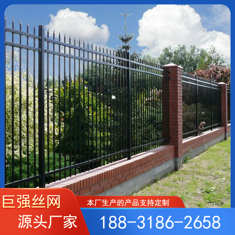 小区学校围栏 社区 工厂围墙  防爬隔离栅栏  防撞锌钢护栏 巨强丝网