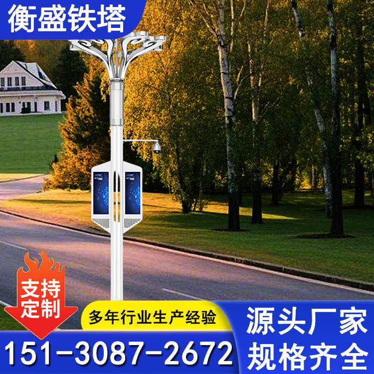 定制5g智慧路灯物联网6米监控充电桩小区公园多功能智慧灯杆厂家