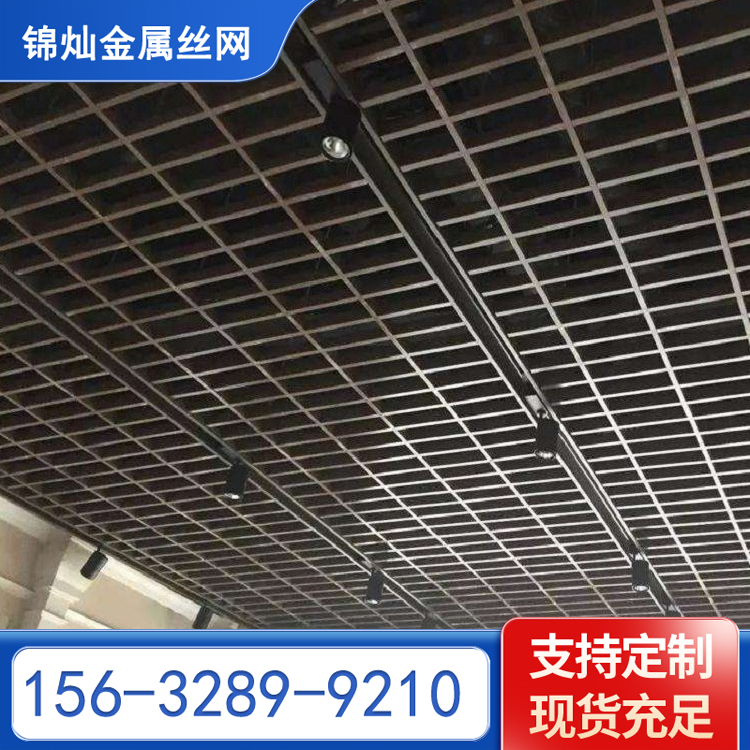 吊顶钢格栅 会展中心吊顶格栅板 热镀锌吊顶钢格板 锦灿丝网