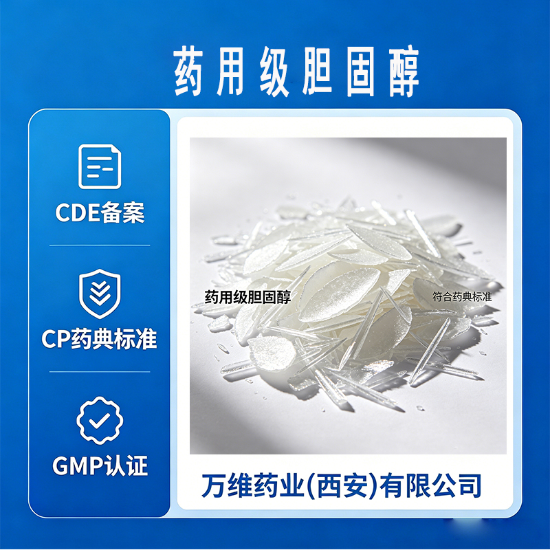 药用级胆固醇药用辅料 国药准号 GMP认证