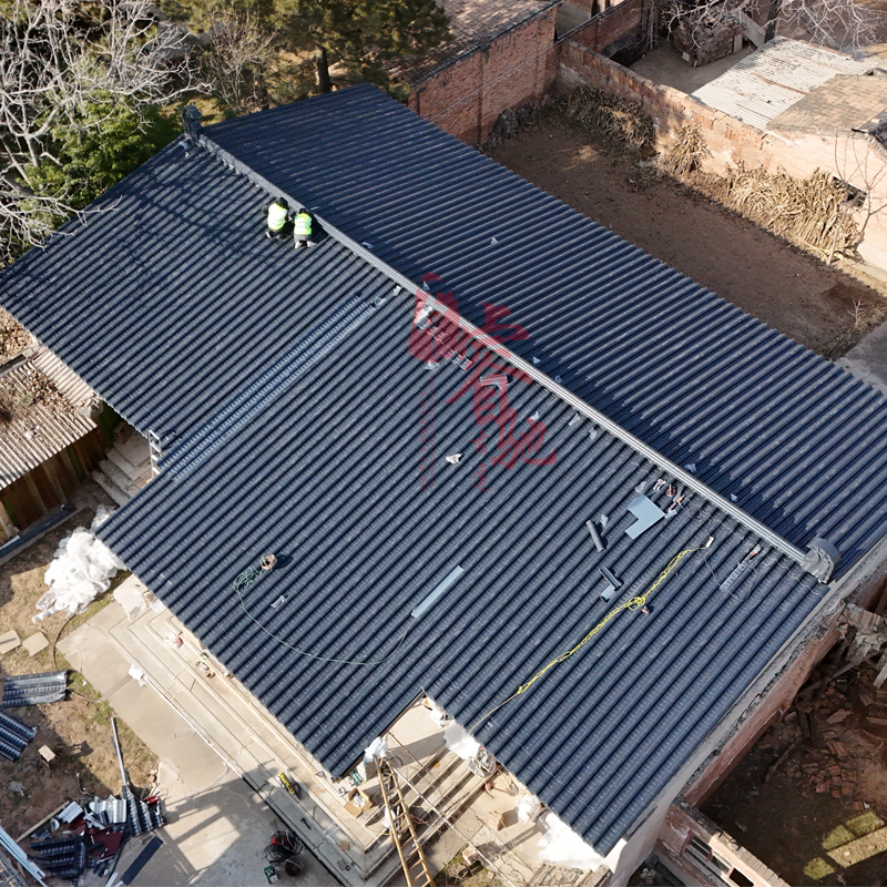 仿古建筑屋面连体金属铝瓦安装快价格实惠防腐防锈客定制