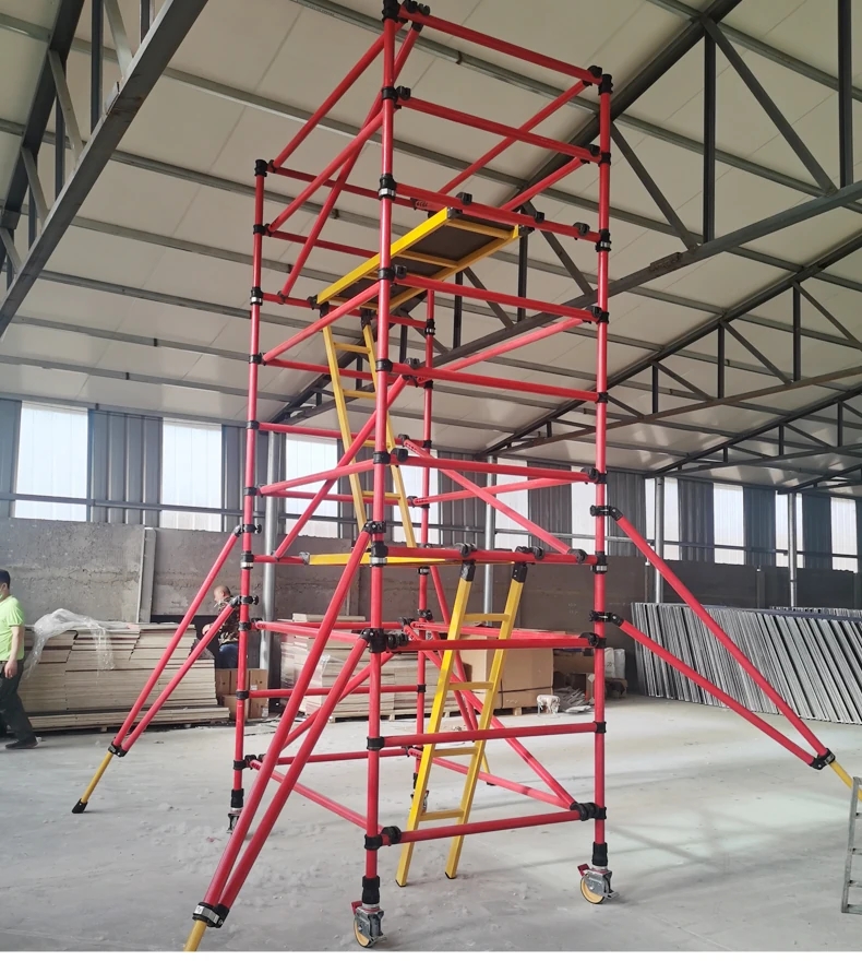 电力检修施工工作平台单双宽绝缘脚手架变电站快装高空作业爬梯子