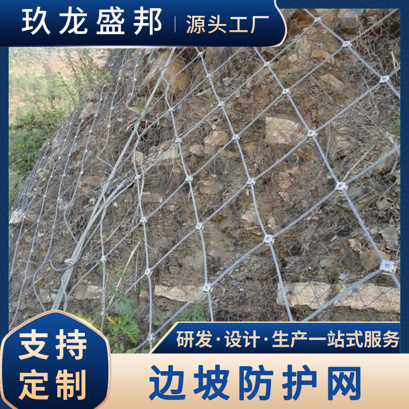 边坡防护网生产厂家 高强度勾花格栅网山坡加固防落石 玖龙盛邦