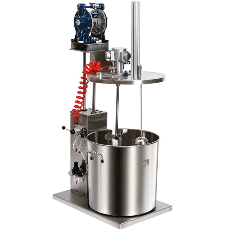 搅拌机隔膜泵联动组合 无级调速 树脂胶粘剂批量混合设备