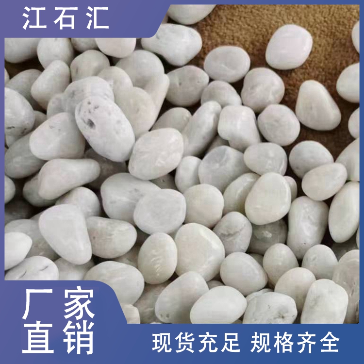 白色鹅卵石 园林景观铺路 庭院造景装饰河卵石 精品抛光 江石汇x015
