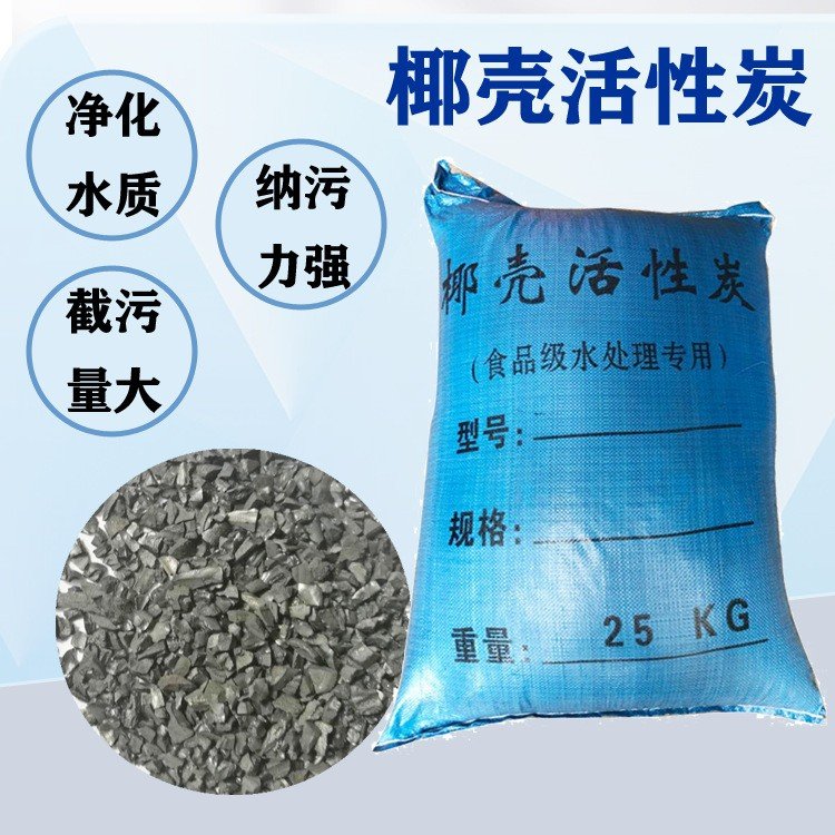 水处理活性炭过滤器食品级1000碘值椰壳活性炭吸附异味颗粒碳