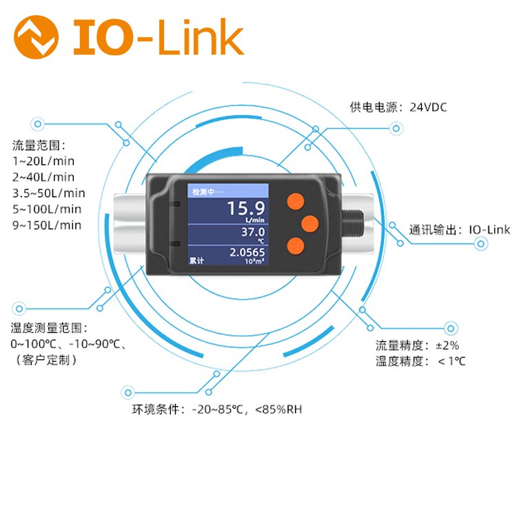 流量温度传感器 带IO-Link功能型的流量计 FXH007 | AUTOVOLKE