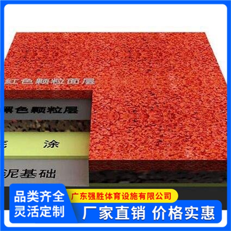 定制预制型学校塑胶跑道 聚氨酯体育场运动跑道 安全环保 样块免费