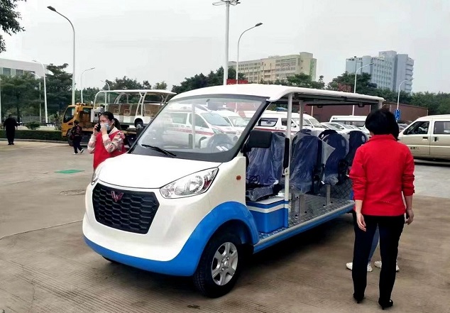 丽江五菱WLDM-11座电动观光车，随车赠送3年保险，适用于景区、园区、机场、高铁站