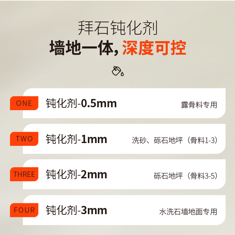 水洗石钝化剂、露骨料缓凝剂、砾石混凝土钝化剂、全新升级3.0墙地一体钝化剂