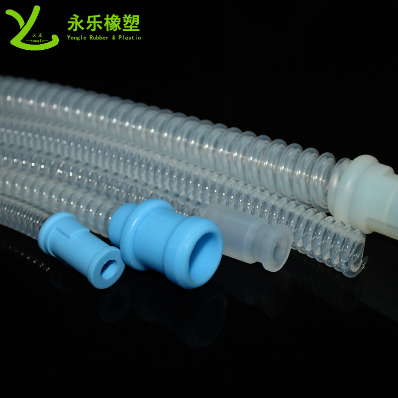 定制波纹硅胶管回路 医用器械上配件用螺纹管透明医用硅胶波纹管