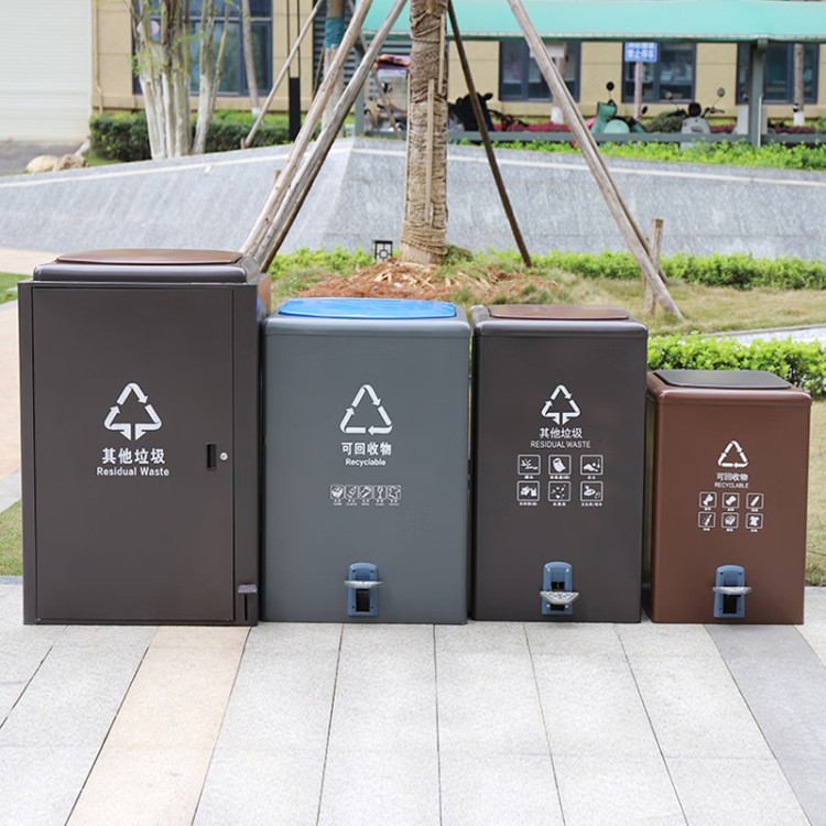 中星金属 不锈钢户外环卫垃圾桶创意钢木果皮箱现货多款式景区垃圾箱