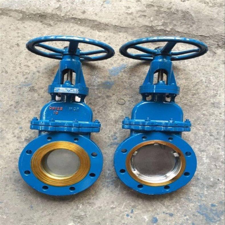 中伟阀门DMZ73H-10C手动暗杆式刀型闸阀 碳钢 对夹 国标 齐