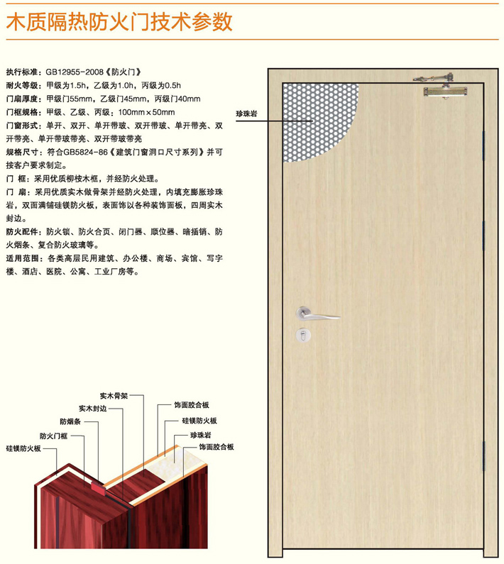 金盾套装钢质防火门安全性高