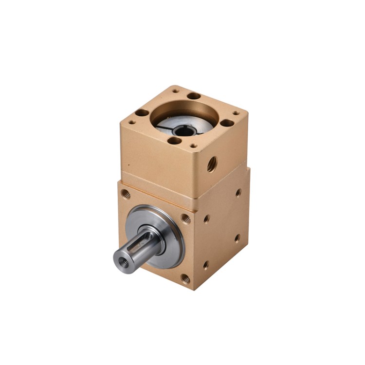 90度直角换向器减速机转角直角42 60 90 110T型孔输出带环螺旋伞齿高精密转向器L型非标定制