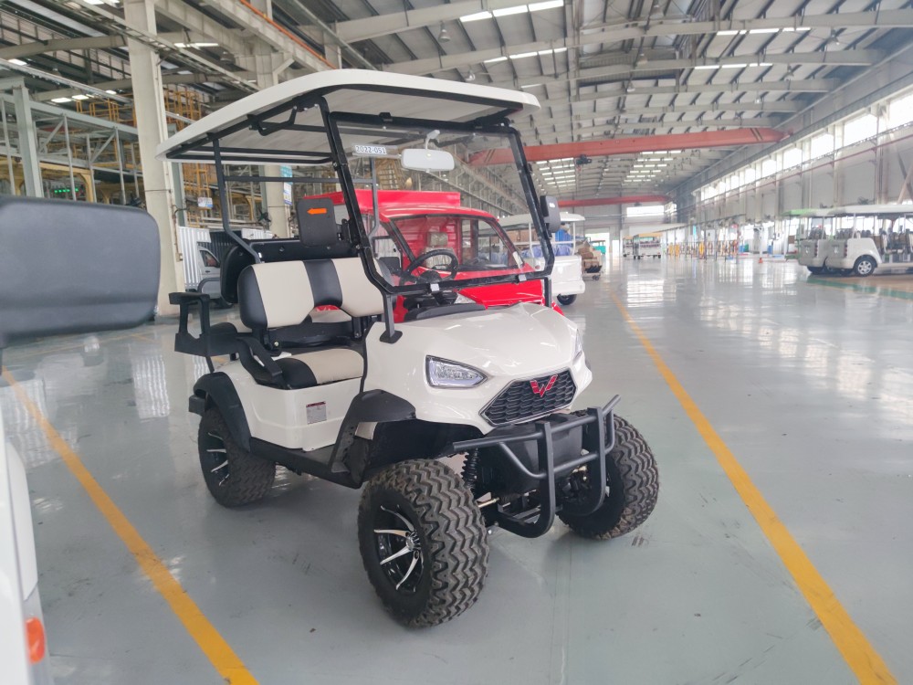云南西双版纳T300电动观光车    前悬采用五菱宏光mini麦弗逊式悬架，更耐撞、耐造