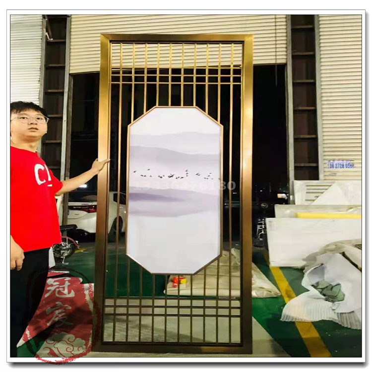 佛山不锈钢屏风厂家 激光镂空不锈钢屏风 会所隔断不锈钢创意屏风