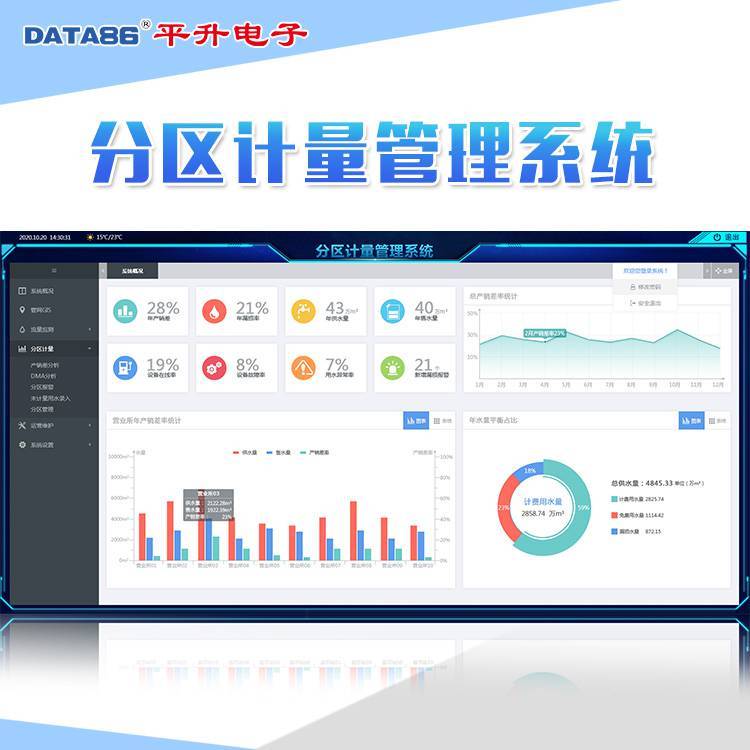 供水管网分区计量管理项目 供水管网漏损治理方案 智慧水务管理系统