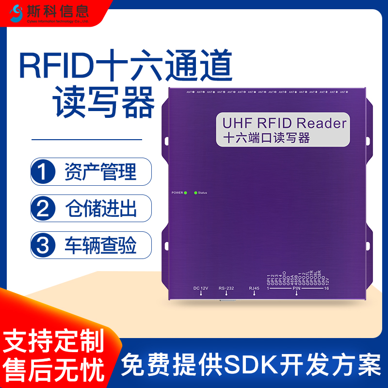 RFID读写器超高频抗金属档案馆文件批量盘点资产防盗追踪管理系统固定